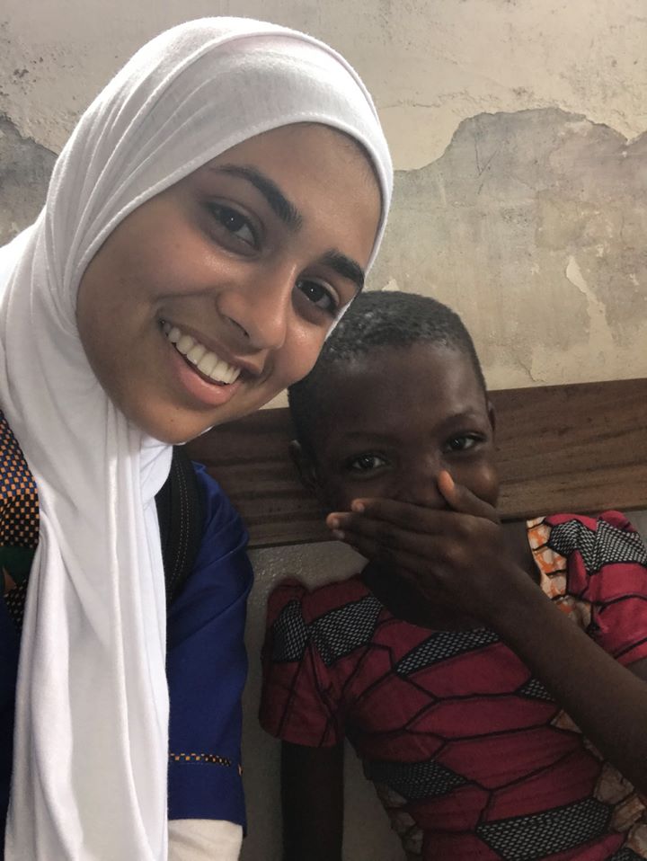 Mariam and a young boy in Ghana