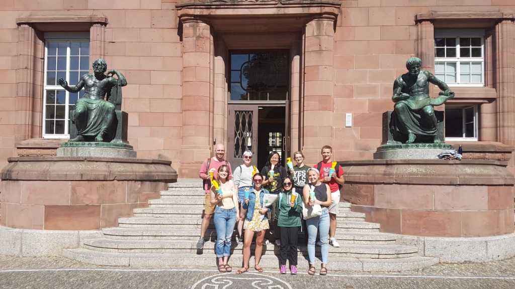 Grace in Germany with classmates